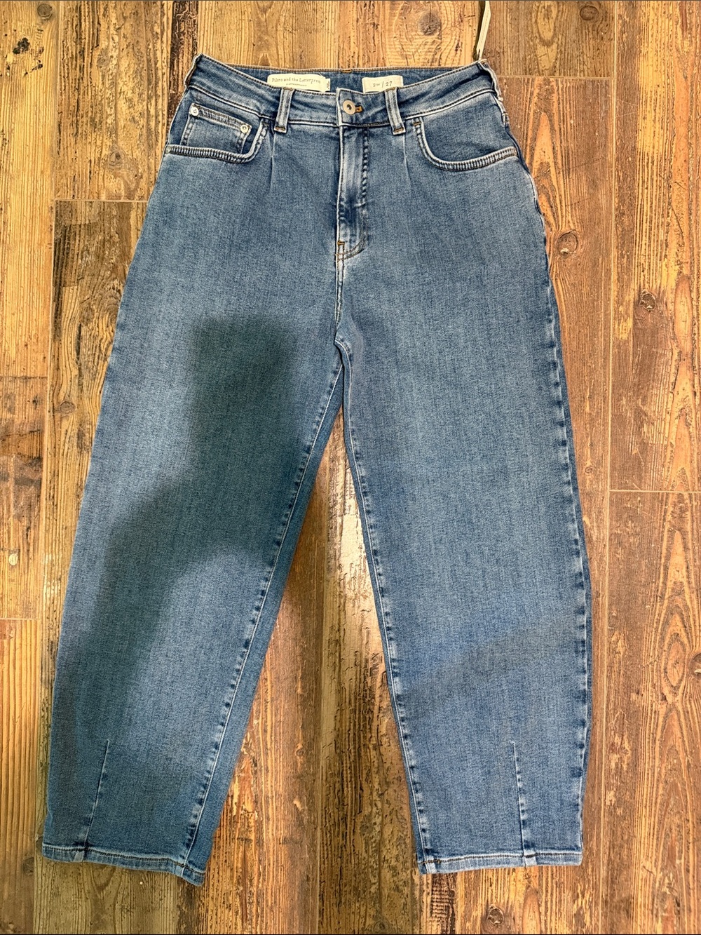 Pilcro and the Letterpress Medium Blue Boyfriend Jeans